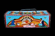 Peyote Box, Johnny Hoof (Native American, Arapaho, Oklahoma, active late 20th century), Commercial leather, metal, pigment, Arapaho
